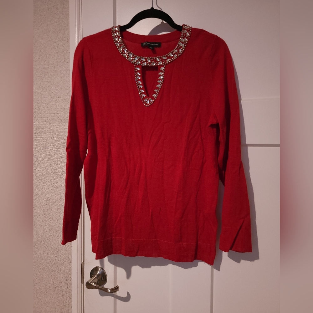 Cute red sweater INC ,size L